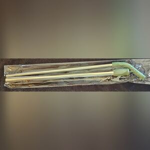 Metal Reusable Straw Set, Sage Green Silicon, 1 Reg, 1 Bubble Tea Size, W/brush